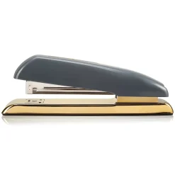 Staplers|Swingline Durable Desktop Stapler, 20-Sheet Capacity, Gray/Gold (64703)