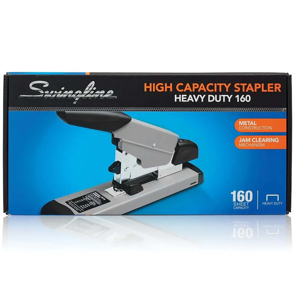 Staplers|Swingline Heavy Duty Desktop Stapler, 160 Sheet Capacity, Black/Gray (39005)