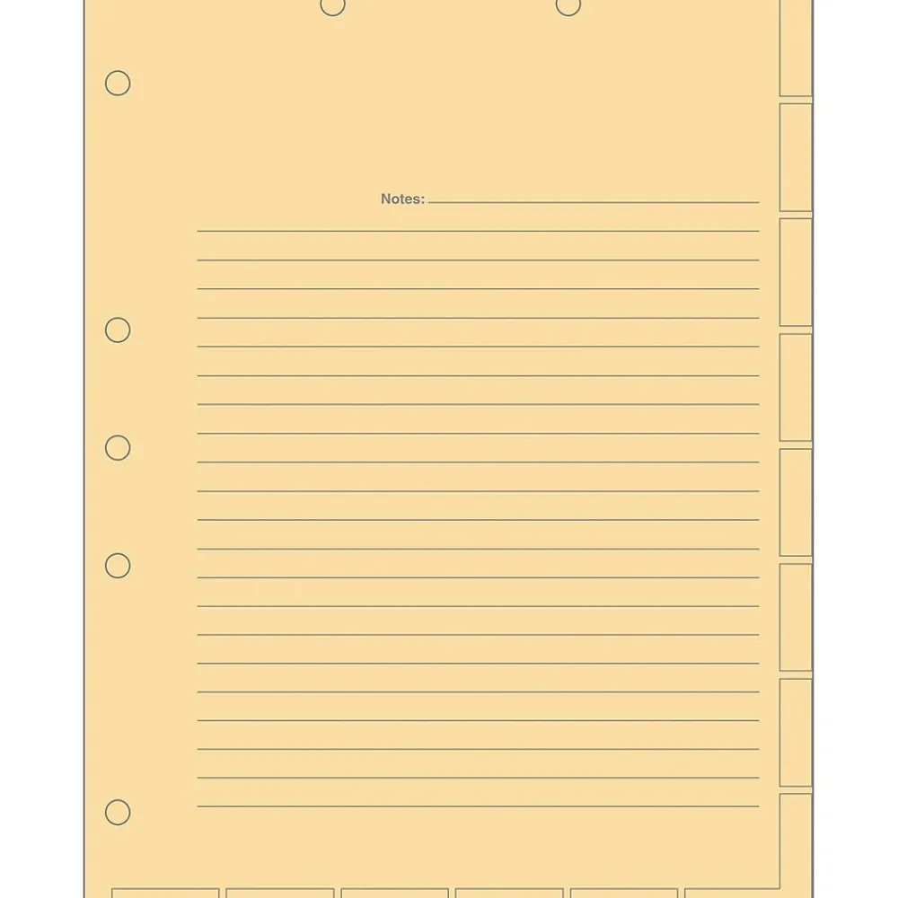 Dividers|Tabbies ® Medical Chart Index Divider Sheets, Ruled, Manila, 8 1/2" x 11", 400/Bx