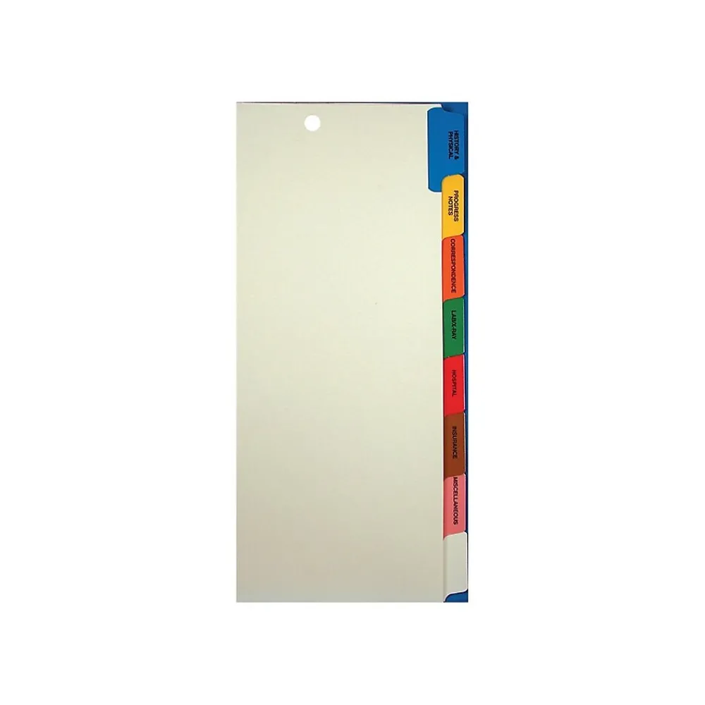 Dividers|Tabbies Side Tab Patient Chart Index Divider Set, 8-Tab, Ivory, 40/Box (54505)