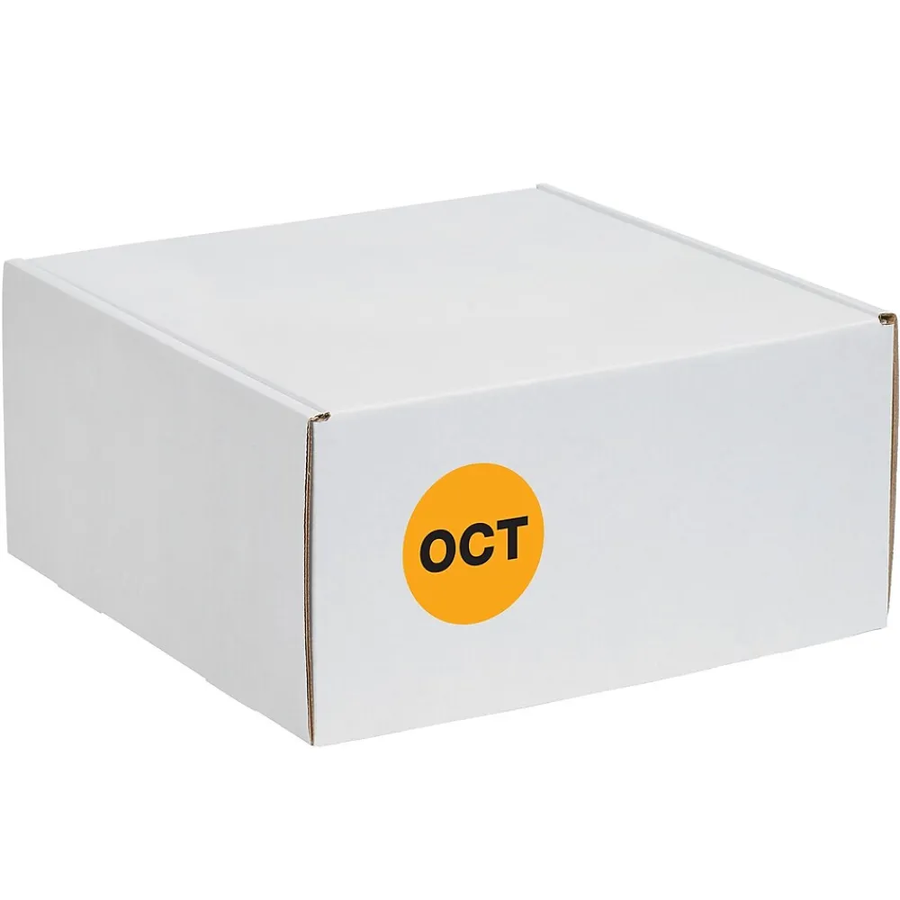 Labels|Tape Logic 2" Circle "OCT" Months of the Year Label, Fluorescent Orange, 500/Roll