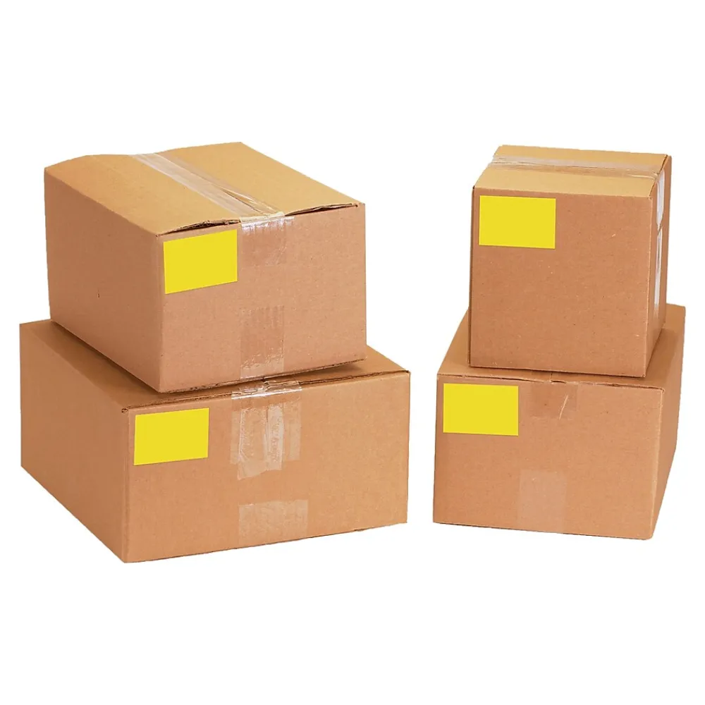 Labels|Tape Logic 5" x 7" Rectangle Inventory Label, Fluorescent Yellow, 500/Roll