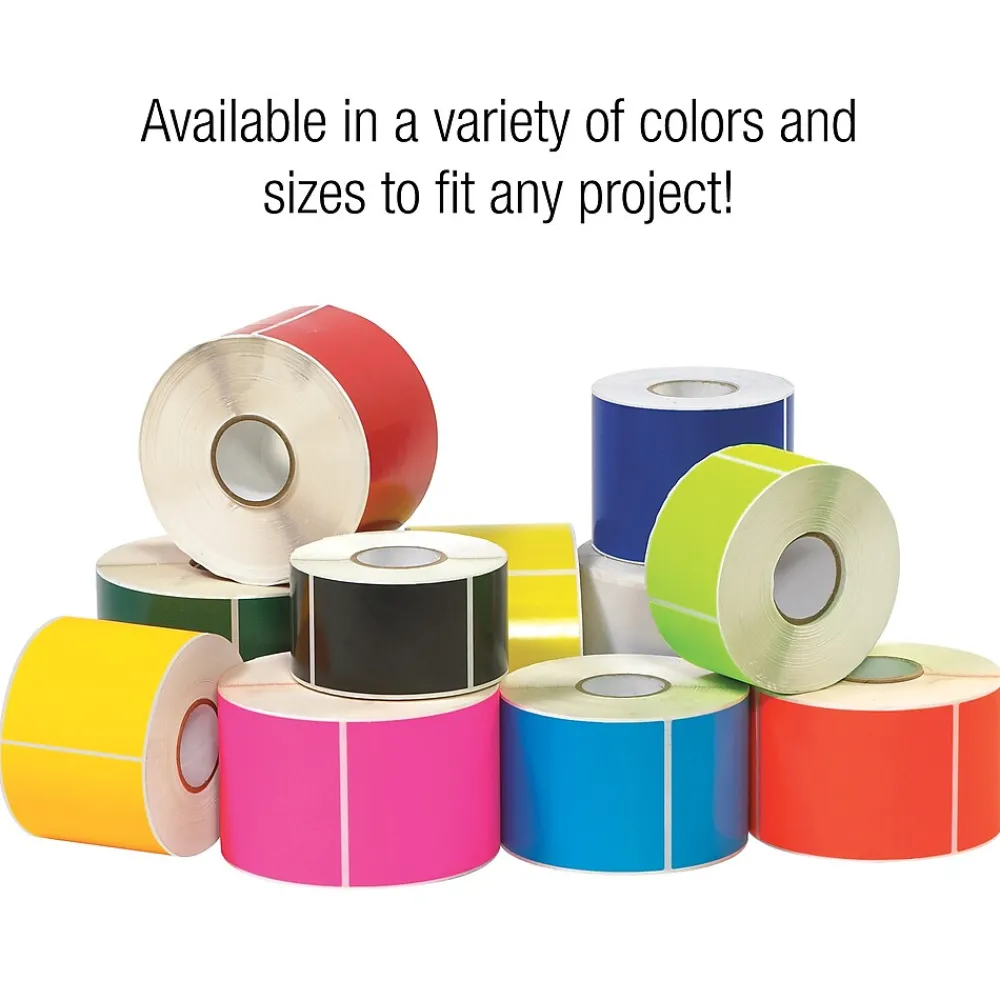 Labels|Tape Logic 6" x 3" Rectangle Inventory Label, Fluorescent Orange, 250/Roll
