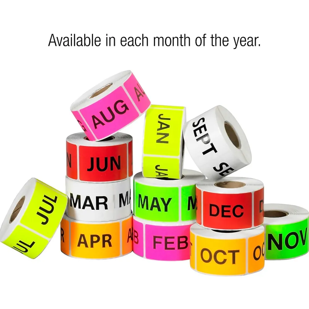 Labels|Tape Logic 3" x 2" Rectangle "MAR" Months of the Year Label, White, 500/Roll