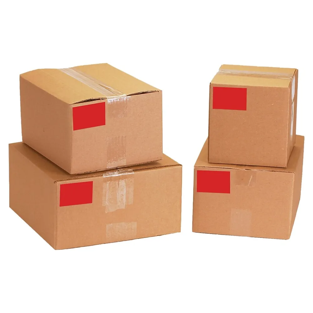 Labels|Tape Logic 5" x 3" Rectangle Inventory Label, Red, 500/Roll