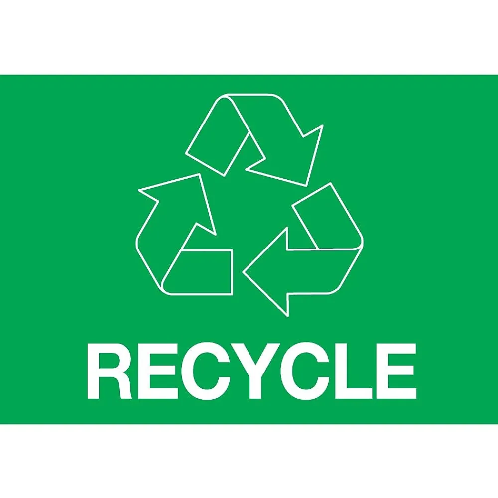 Labels|Tape Logic 2" x 3" "RECYCLE" Rectangle Inventory Label, Green, 500/Roll