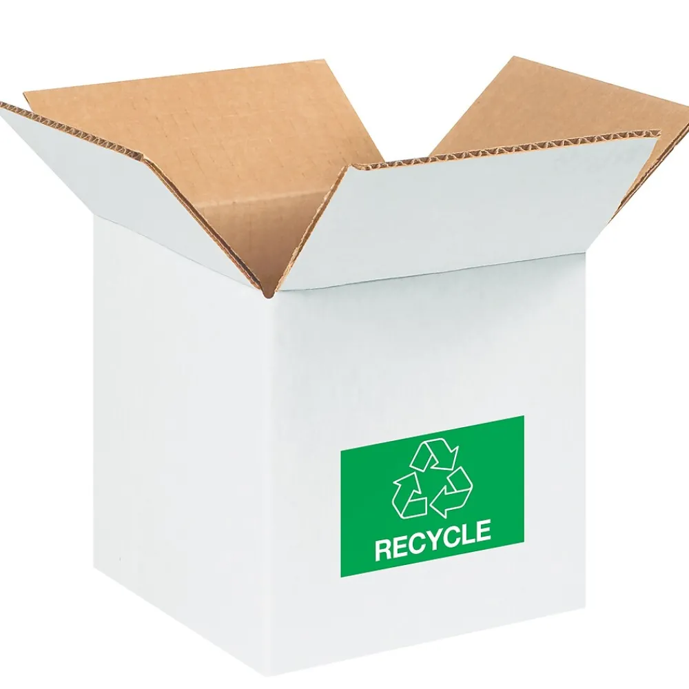 Labels|Tape Logic 2" x 3" "RECYCLE" Rectangle Inventory Label, Green, 500/Roll