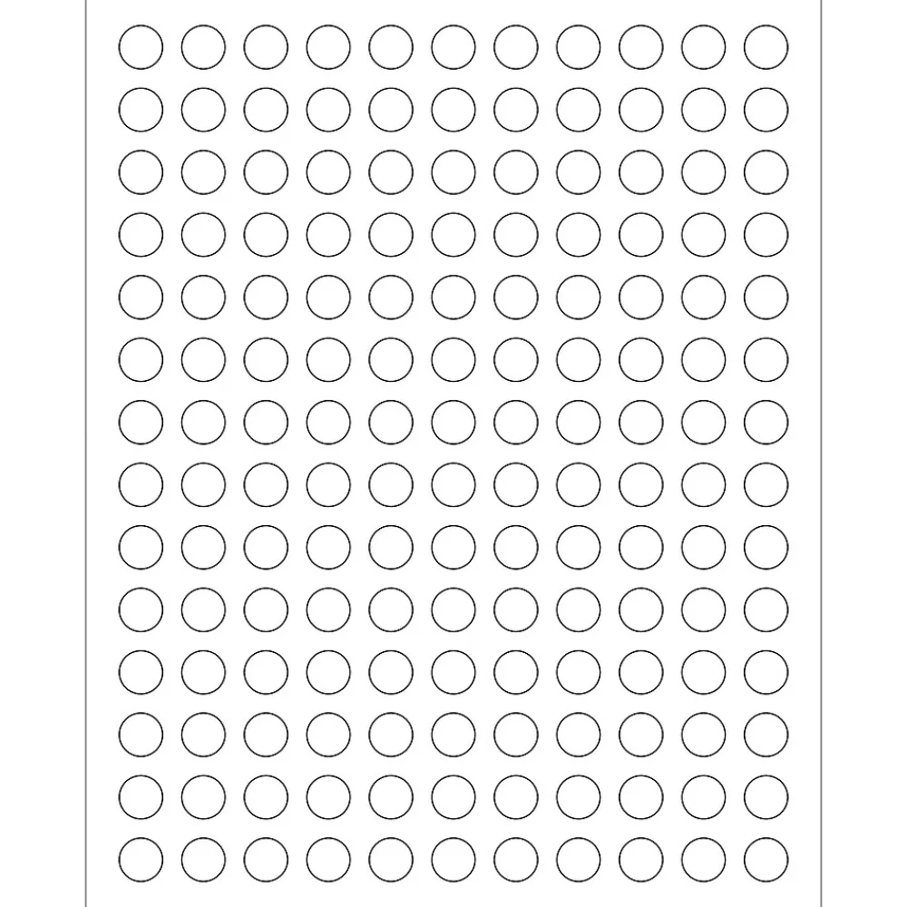Labels|Tape Logic ® Circle Laser Labels, 1/2", White, 15400/Case (LL140)