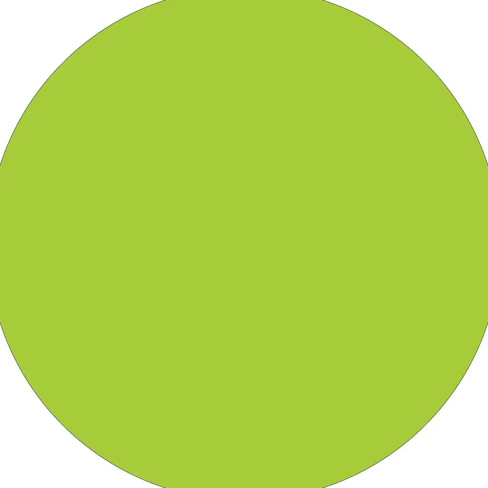Labels|Tape Logic Inventory Circle Labels, 3/4", Fluorescent Green, 500/Roll (DL610J)