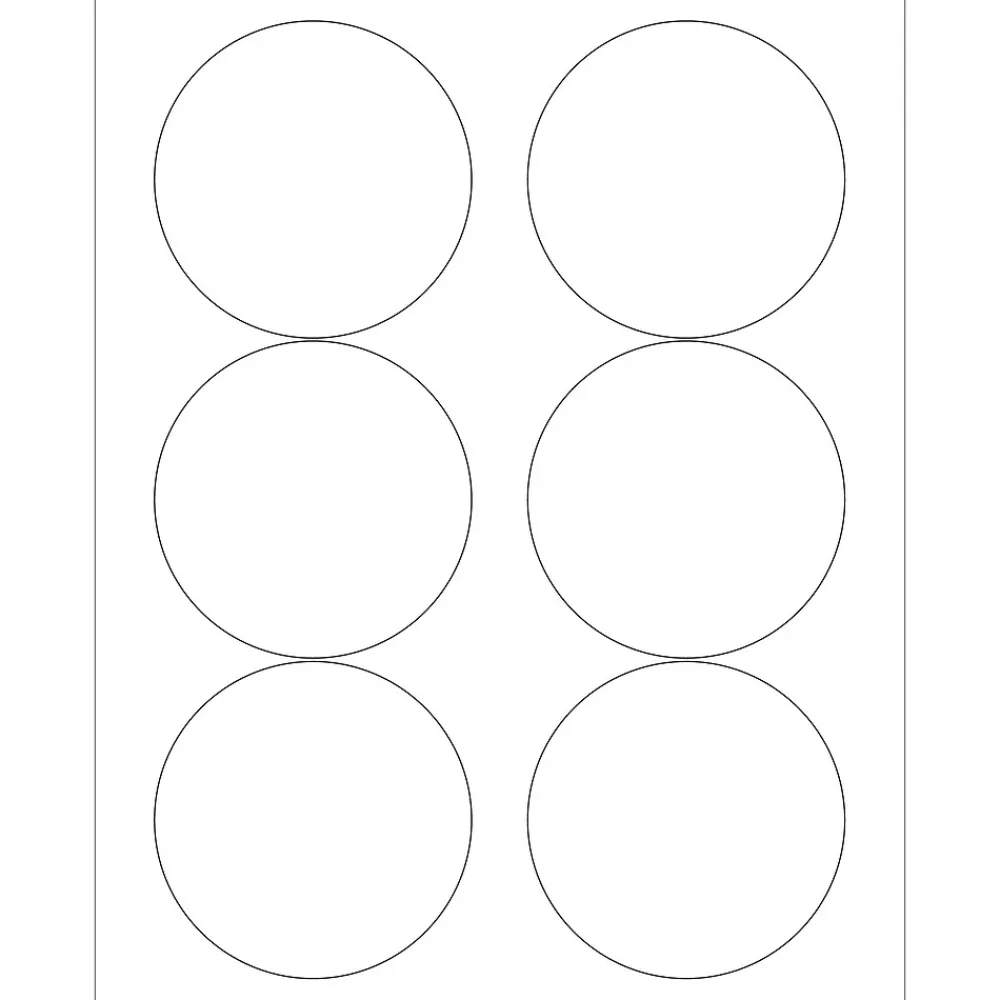 Labels|Tape Logic Laser Round Labels, 3 1/3", White, 600/Carton (DL610D)