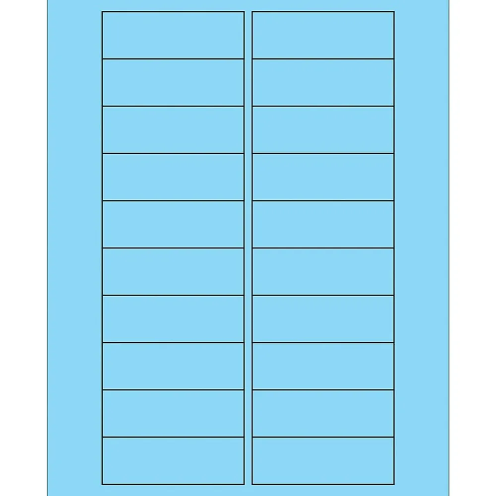 Labels|Tape Logic Rectangle Laser Labels, 3" x 1", Pastel Blue, 2000/Case (LL174BE)