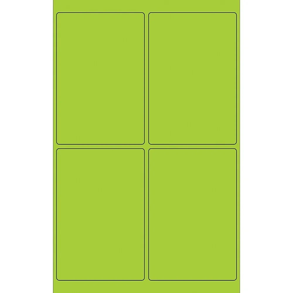 Labels|Tape Logic Rectangle Laser Labels, 4" x 6", Fluorescent Green, 400/Case (LL186GN)