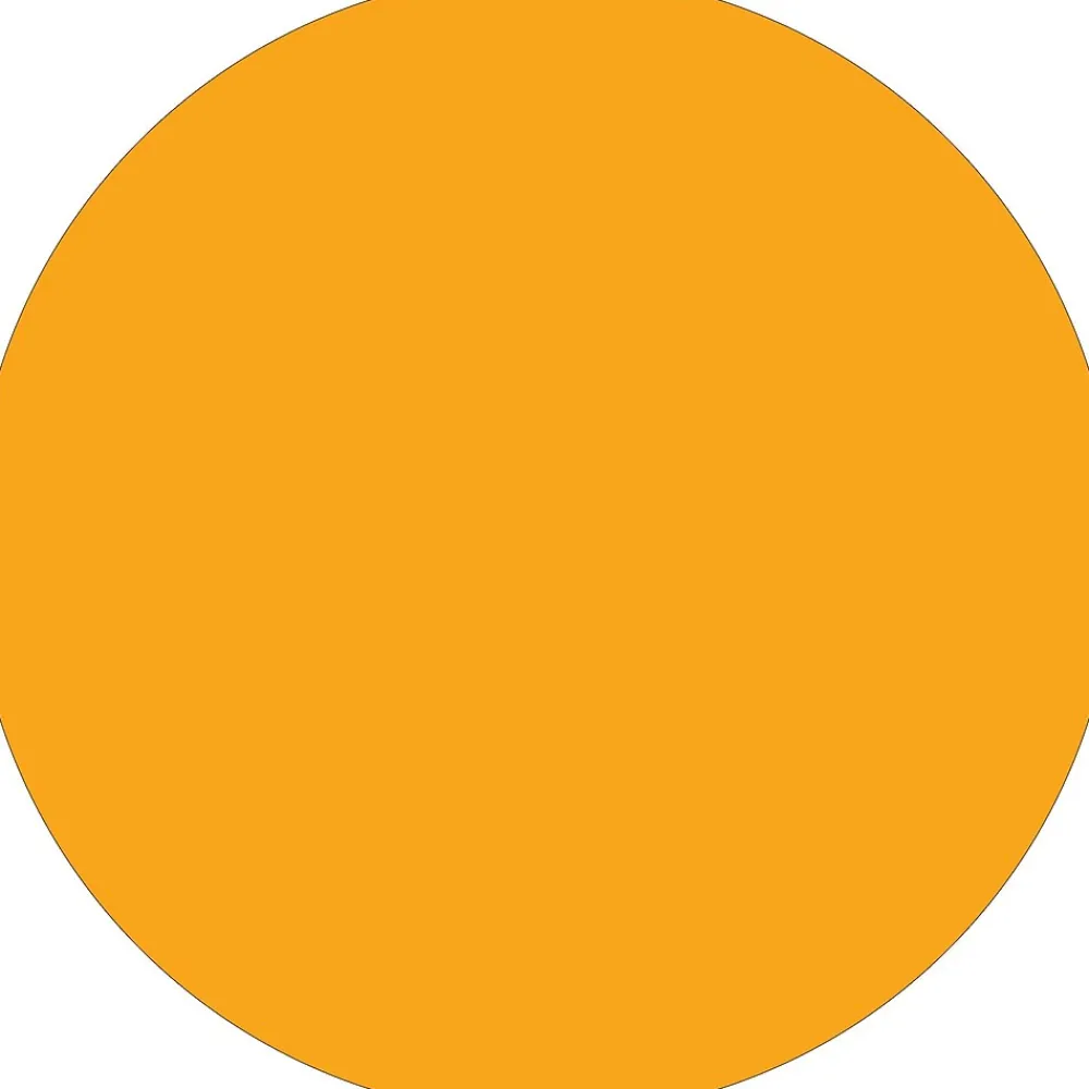 Labels|Tape Logic Removable Labels, 1" Circle, Fluorescent Orange, 500 /Roll (DL1389FO)