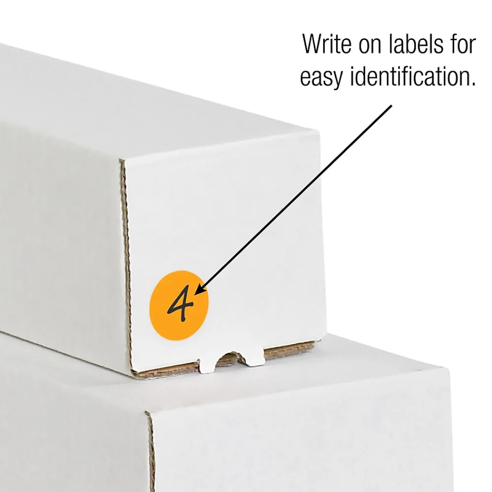 Labels|Tape Logic Removable Labels, 1" Circle, Fluorescent Orange, 500 /Roll (DL1389FO)