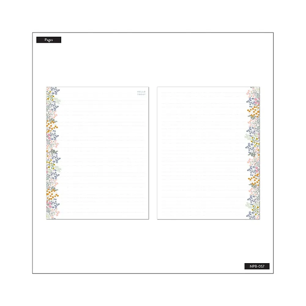 Composition Notebooks|Me & My Big Ideas The Happy Planner Soft Florals Notebook, 8.5" x 11", Dotted, 60 Sheets, Multicolor (NPB-057)