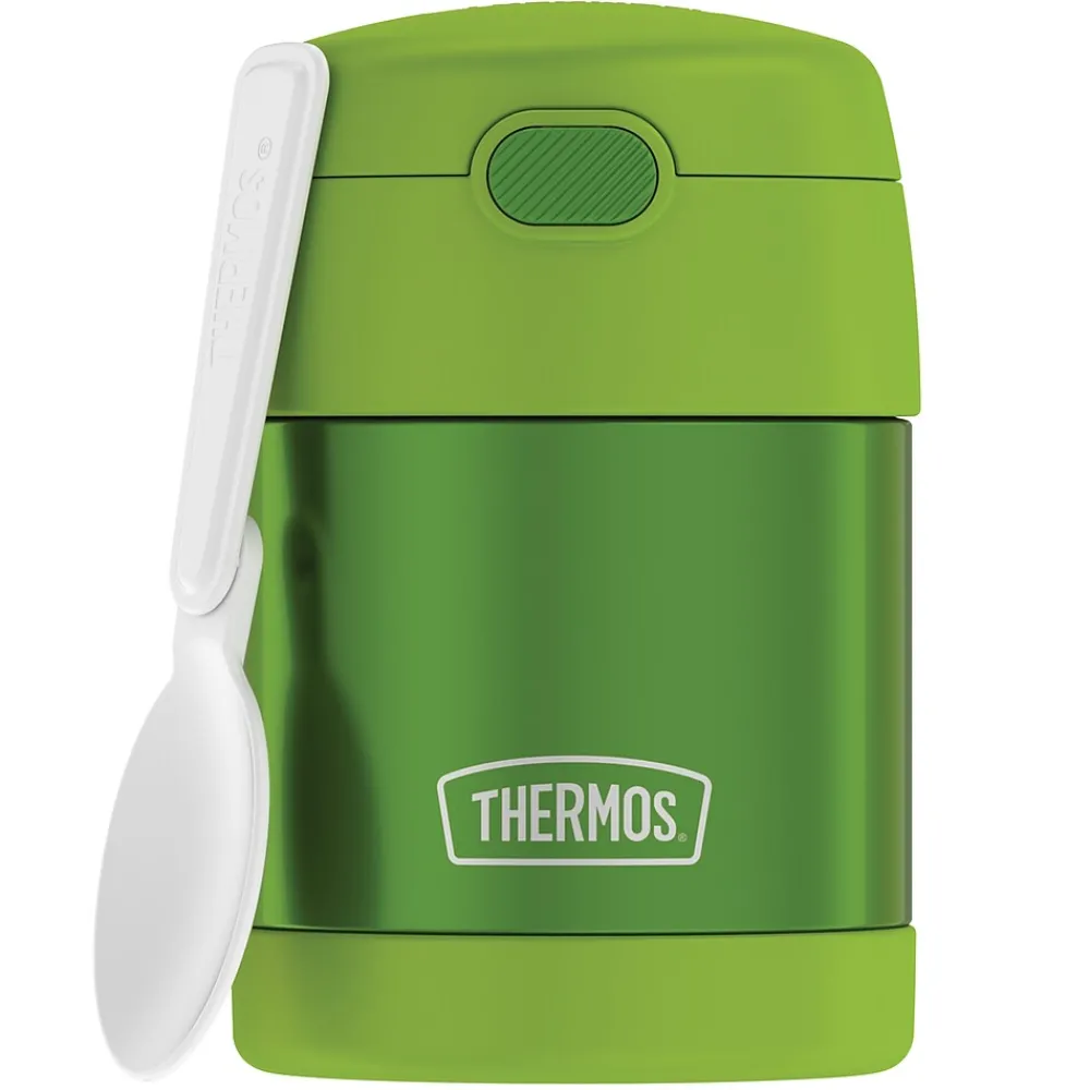 Lunch Totes & Water Bottles|Thermos FUNtainer Stainless Steel Vacuum-Insulated Food Jar, 10-Oz., Lime (F3100LM6)
