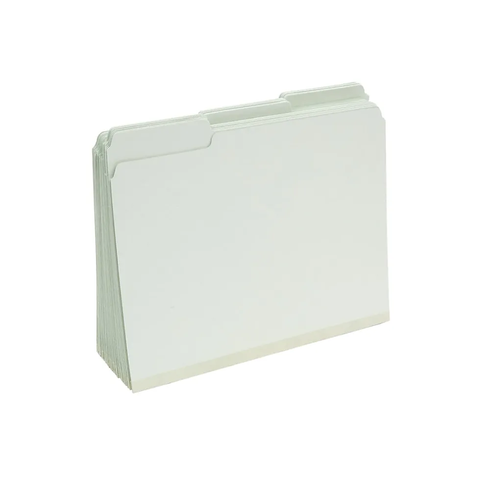 File Folders|Unbranded Top Tab Pressboard File Folders, Letter Size, Light Green