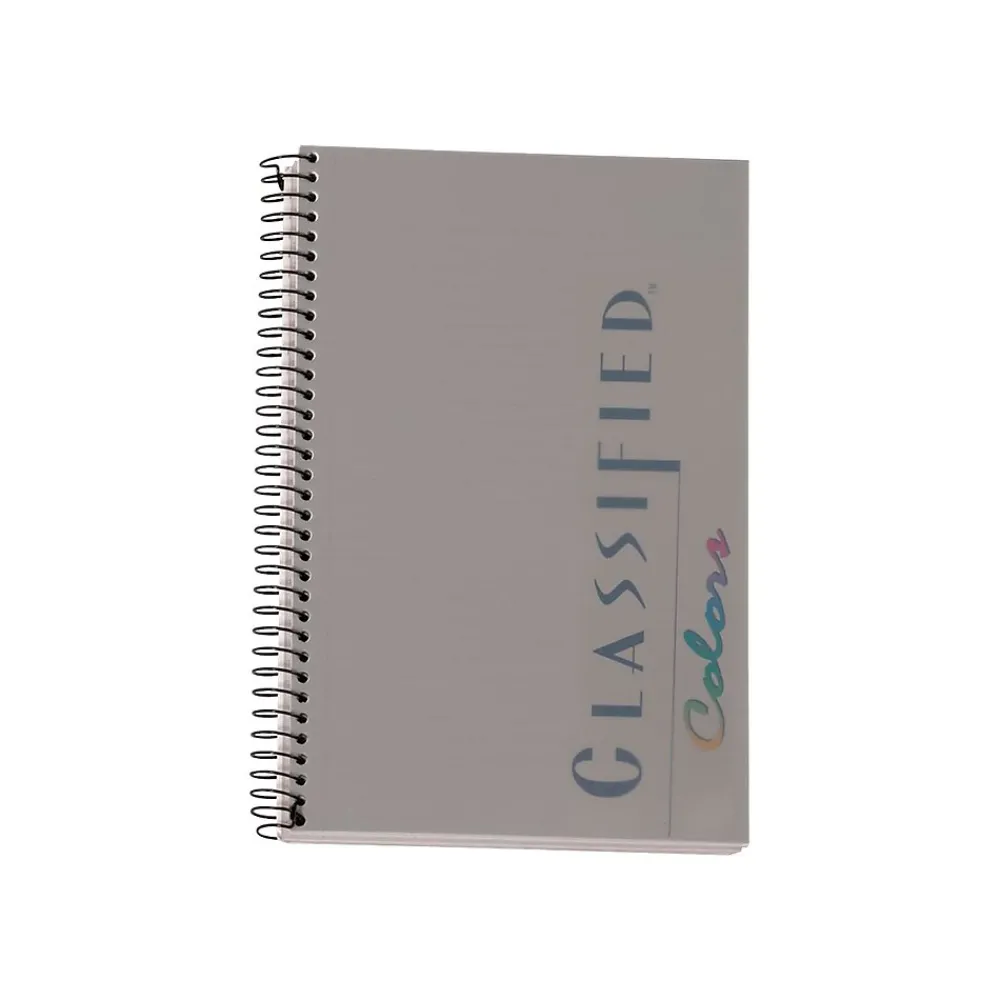 Subject Notebooks|TOPS Classified Colors 1-Subject Notebooks, 5.5" x 8.5", Narrow Ruled, 100 Sheets, Gray/Silver (73507)