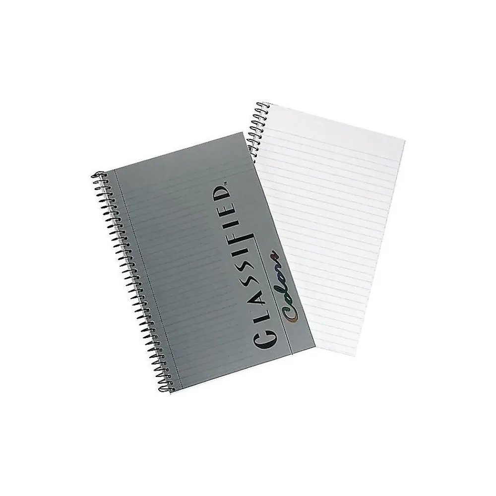 Subject Notebooks|TOPS Classified Colors 1-Subject Notebooks, 5.5" x 8.5", Narrow Ruled, 100 Sheets, Gray/Silver (73507)