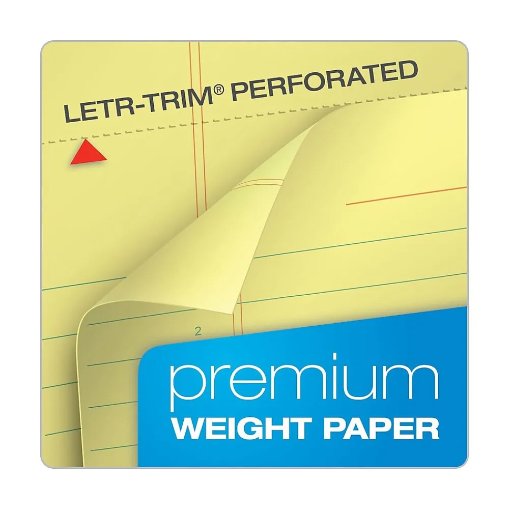 Notepads|TOPS Docket Gold Notepad, 8 1/2" x 11 3/4", Project Ruled, Canary, 70 Sheets/Pad (99703)