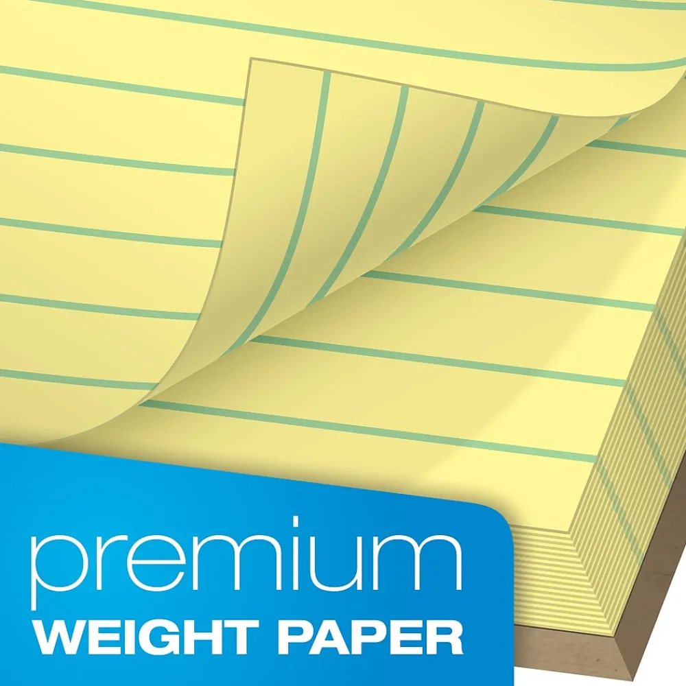 Notepads|TOPS Docket Gold Notepads, 5" x 8", Canary, 50 Sheets/Pad, 12 Pads/Pack