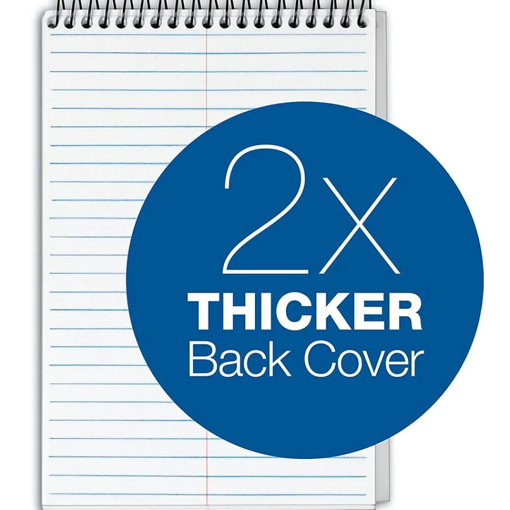 Notepads|TOPS Docket Gold Steno Pad, 6" x 9", Gregg Ruled, White, 100 Sheets/Pad (99708)