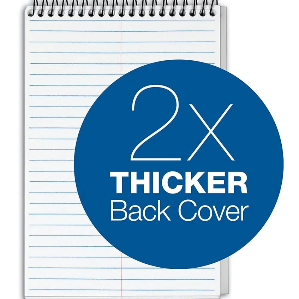 Notepads|TOPS Docket Gold Steno Pad, 6" x 9", Gregg Ruled, White, 100 Sheets/Pad (99708)