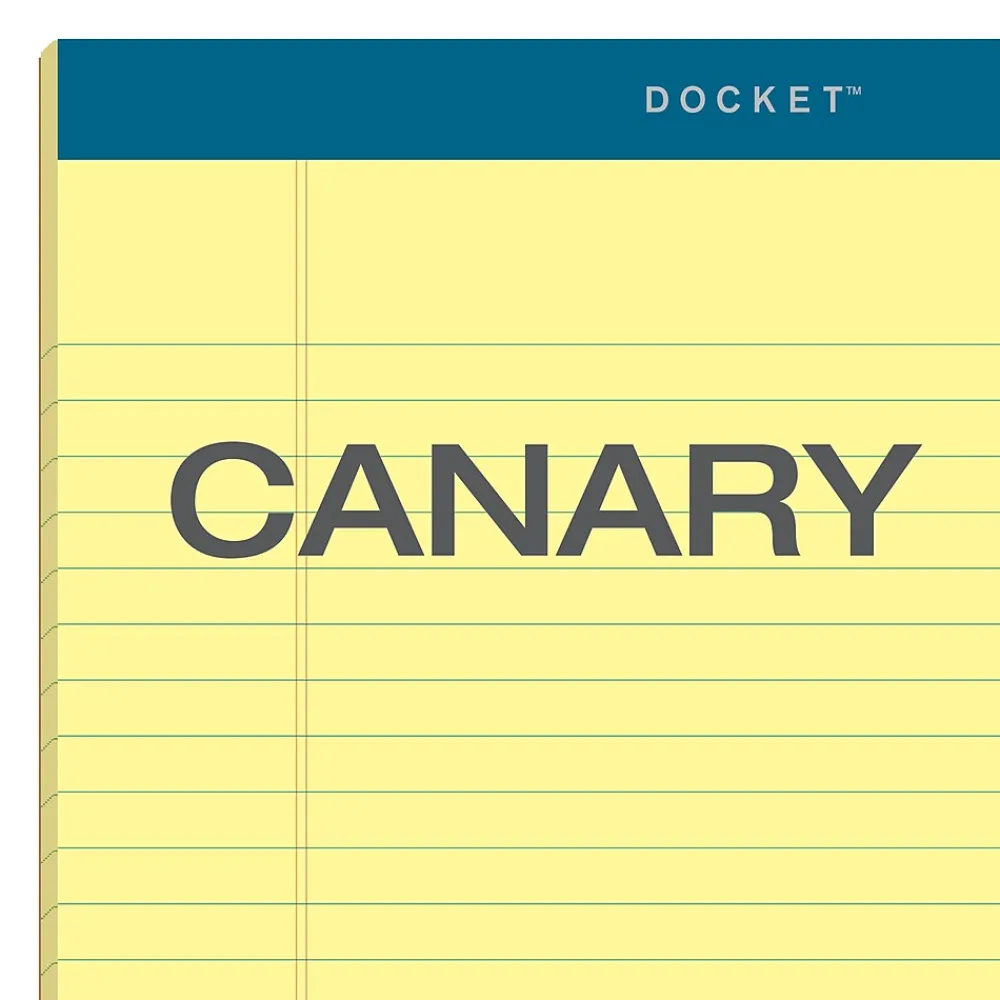 Notepads|TOPS Docket Notepads, 8.5" x 11.75", Wide Ruled, Canary, 50 Sheets/Pad, 12 Pads/Pack (TOP63400)