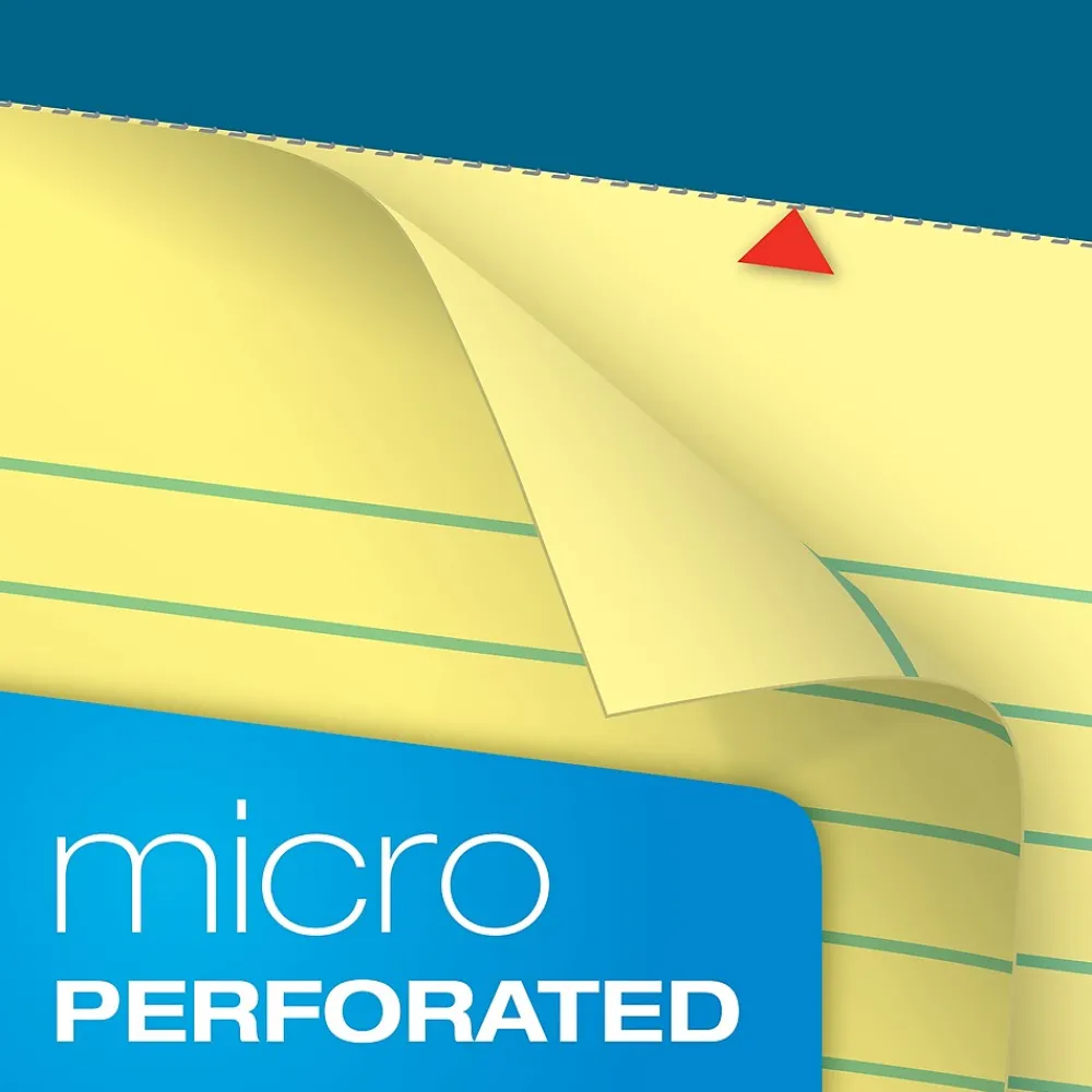 Notepads|TOPS Docket Notepads, 8.5" x 11.75", Narrow Ruled, Canary, 100 Sheets/Pad, 6 Pads/Pack (TOP 63376)