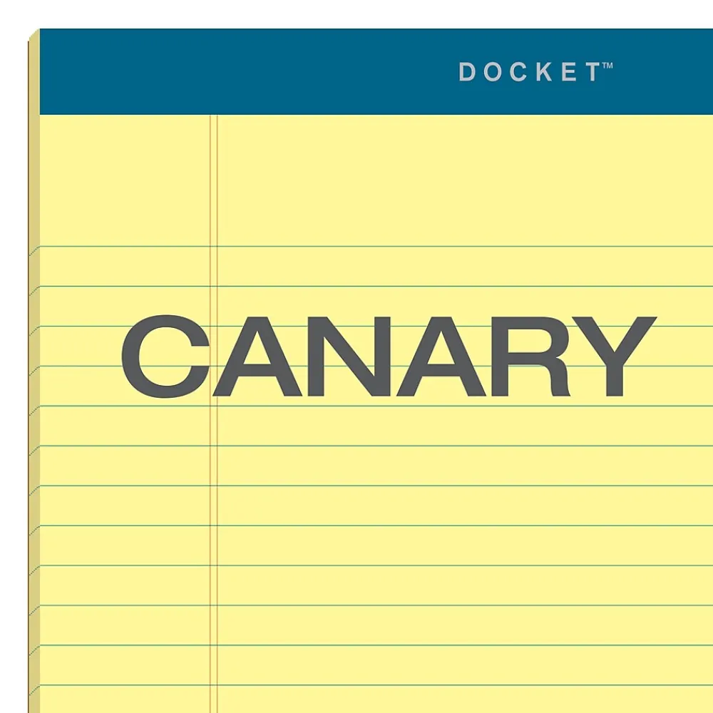 Notepads|TOPS Docket Notepads, 8.5" x 14", Wide, Canary, 50 Sheets/Pad, 12 Pads/Pack (TOP 63580)