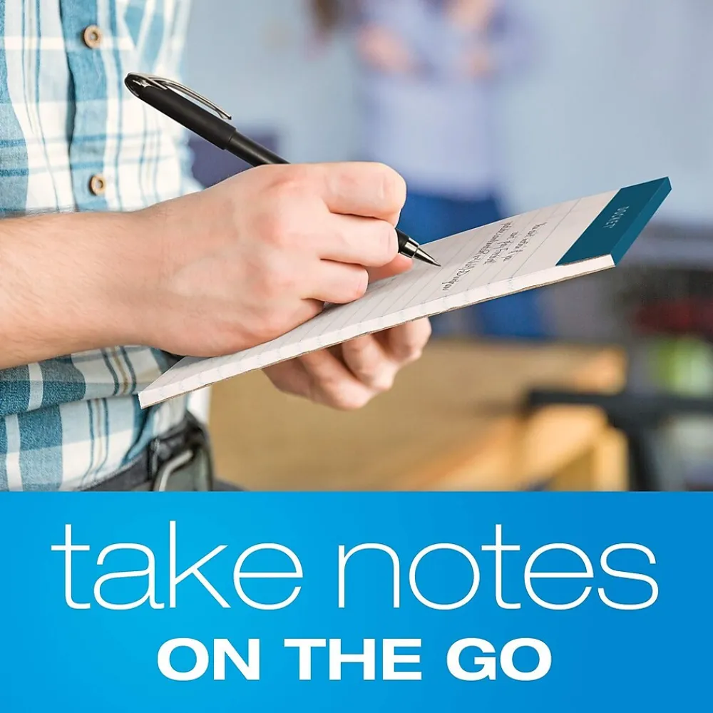 Notepads|TOPS Docket Notepads, 5" x 8", Narrow Ruled, White, 50 Sheets/Pad, 12 Pads/Pack (TOP 63360)