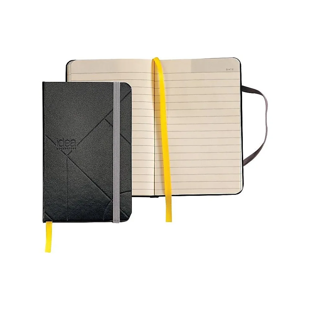 Journals|TOPS Idea Collective Pocket Hardcover Journal, 3.5" x 5.5", Wide Ruled, Black, 192 Pages (56874)