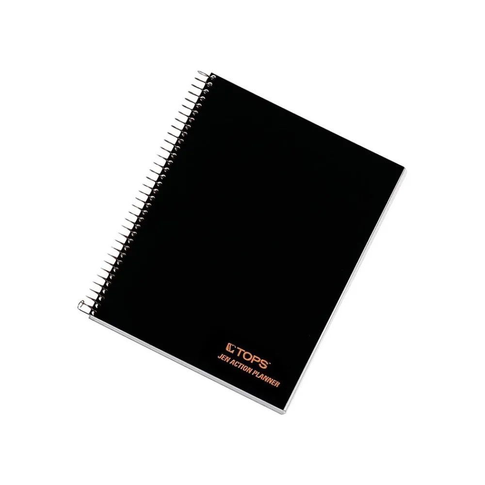 Subject Notebooks|TOPS Jen Action Planner Subject Notebook, 6.73" x 8.5", Project Ruled, 100 Sheets, Black (TOP 63828)