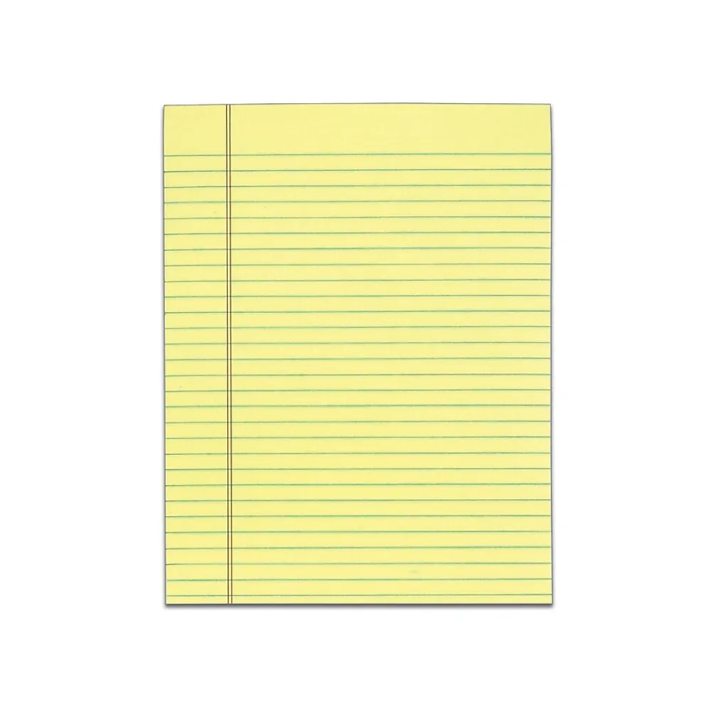 Notepads|TOPS Legal Notepads, 8.5" x 11", Wide, Canary, 50 Sheets/Pad, 12 Pads/Pack (TOP 7522)