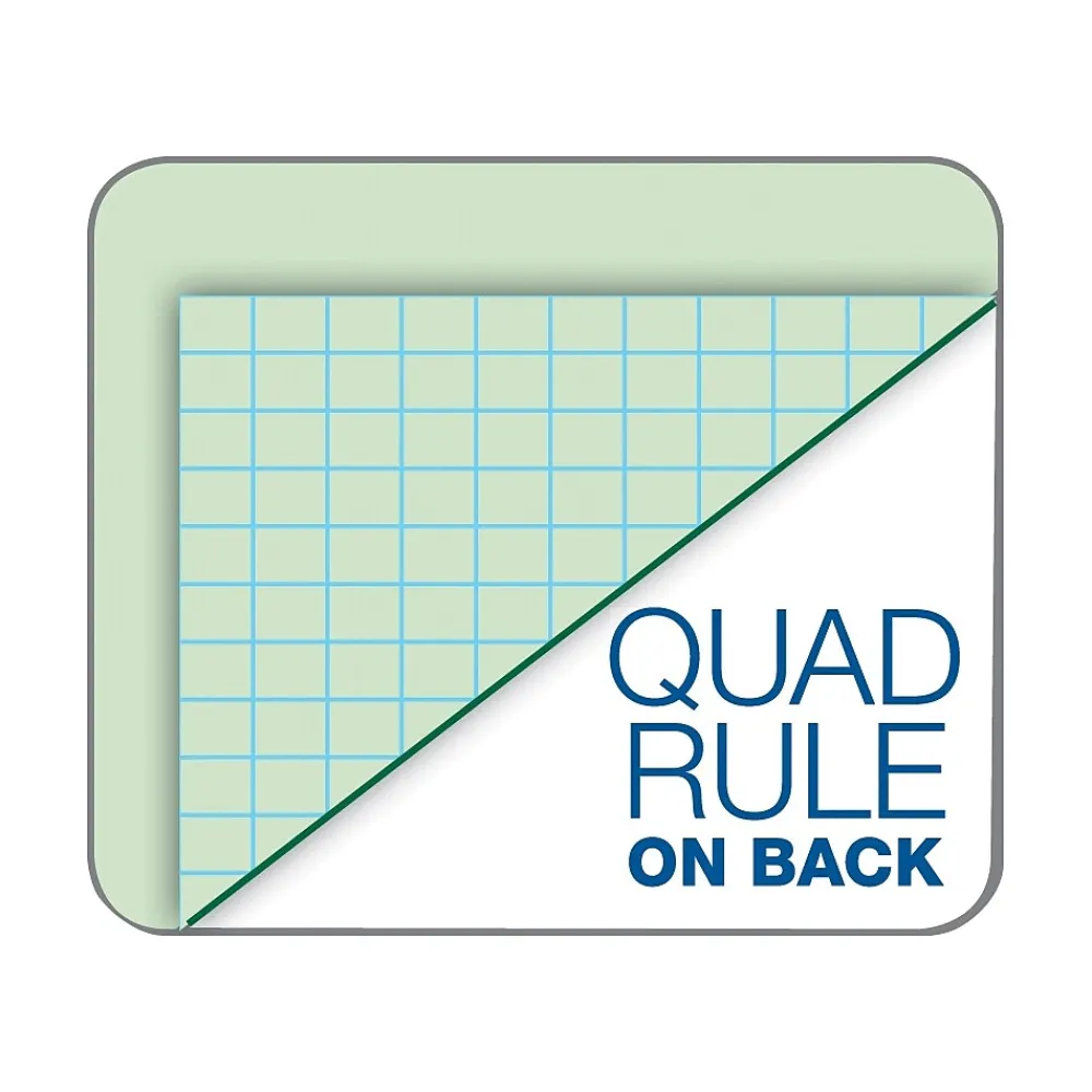 Notepads|TOPS Notepad, 8.5" x 11", Quad, Green, 200 Sheets/Pad (TOP 35502)
