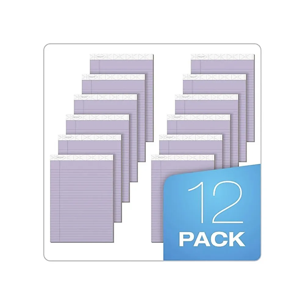 Notepads|TOPS Prism+ Legal Notepads, 5" x 8", Narrow Ruled, Orchid, 50 Sheets/Pad, 12 Pads/Pack (63040)