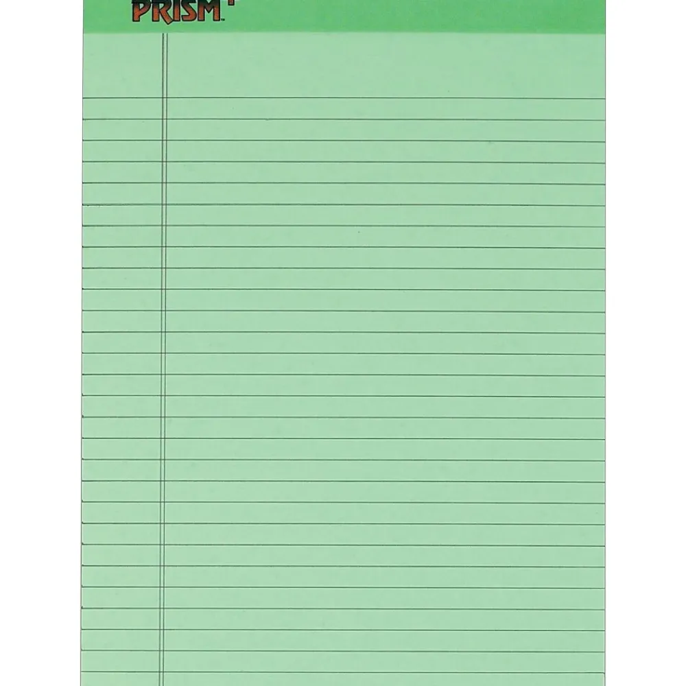 Notepads|TOPS ® Prism+™ Legal Pad, Green, Legal Ruled, 8 1/2" x 11 3/4", 50 Sheets/Pad, 12/Pk