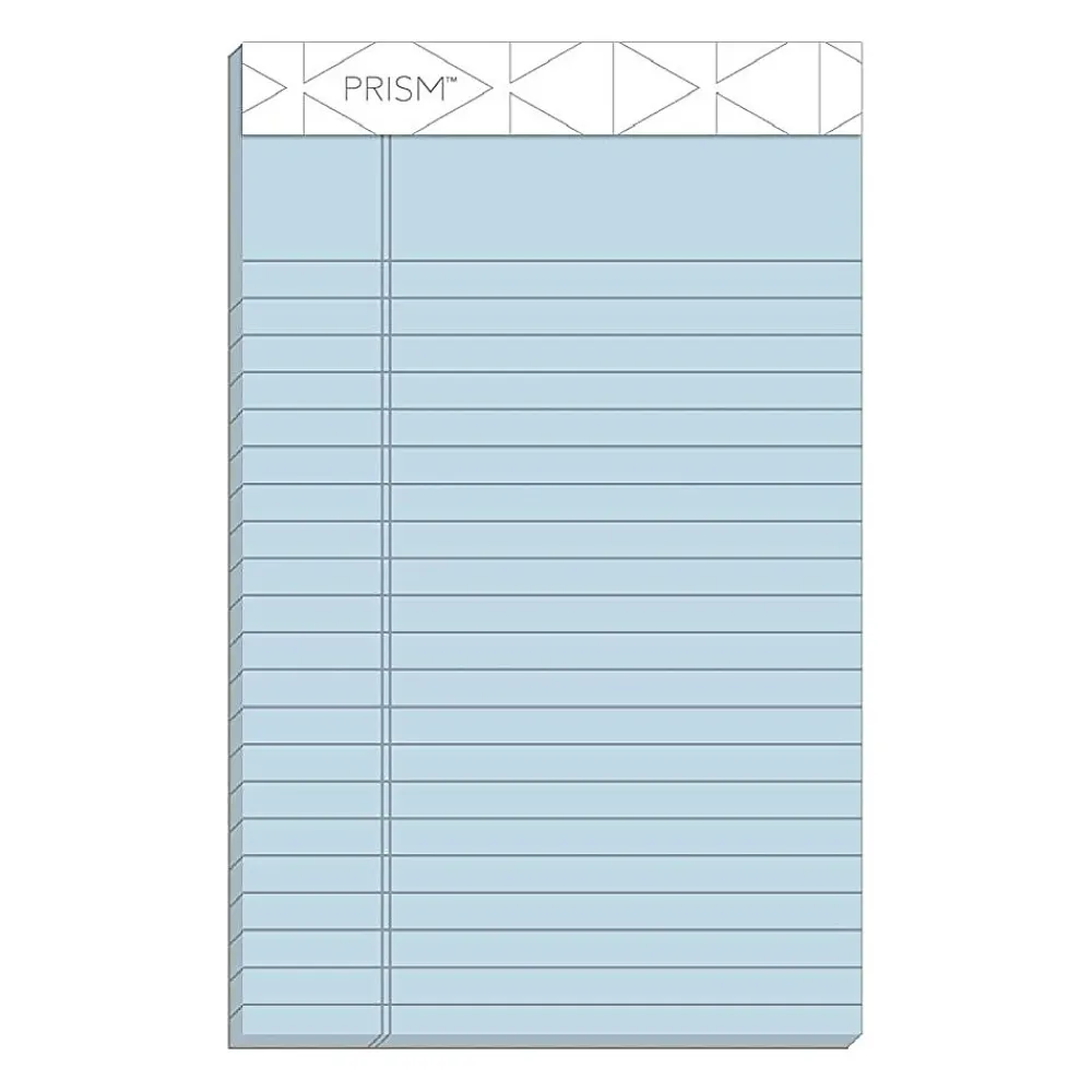 Notepads|TOPS Prism Notepad, 5" x 8", Narrow Ruled, Assorted, 50 Sheets/Pad, 6 Pads/Pack (TOP63016)