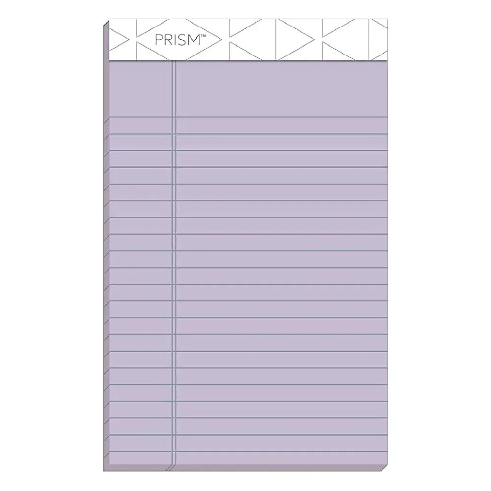 Notepads|TOPS Prism Notepad, 5" x 8", Narrow Ruled, Assorted, 50 Sheets/Pad, 6 Pads/Pack (TOP63016)