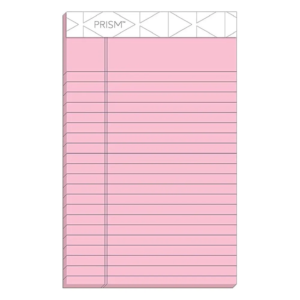 Notepads|TOPS Prism Notepad, 5" x 8", Narrow Ruled, Assorted, 50 Sheets/Pad, 6 Pads/Pack (TOP63016)