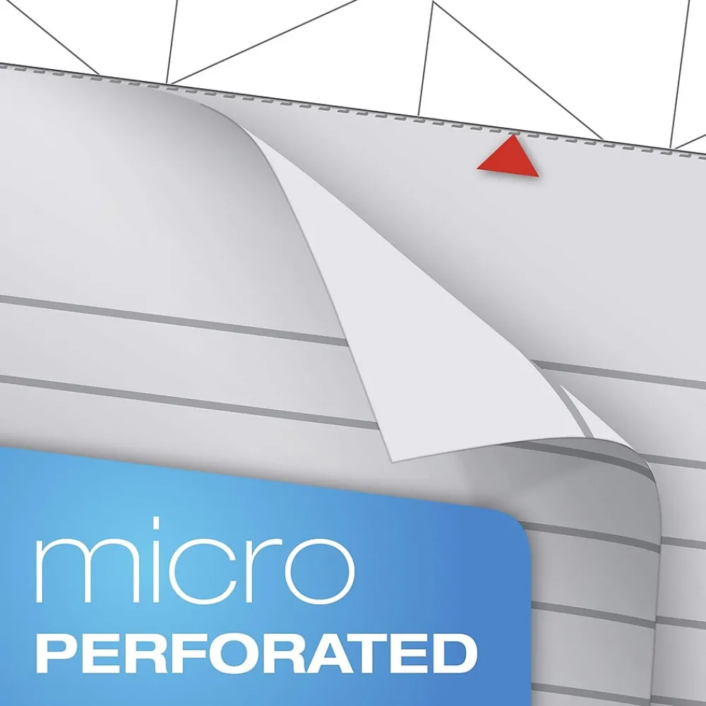 Notepads|TOPS Prism Notepad, 8.5" x 11.75", Wide Ruled, Assorted, 50 Sheets/Pad, 6 Pads/Pack (TOP63116)