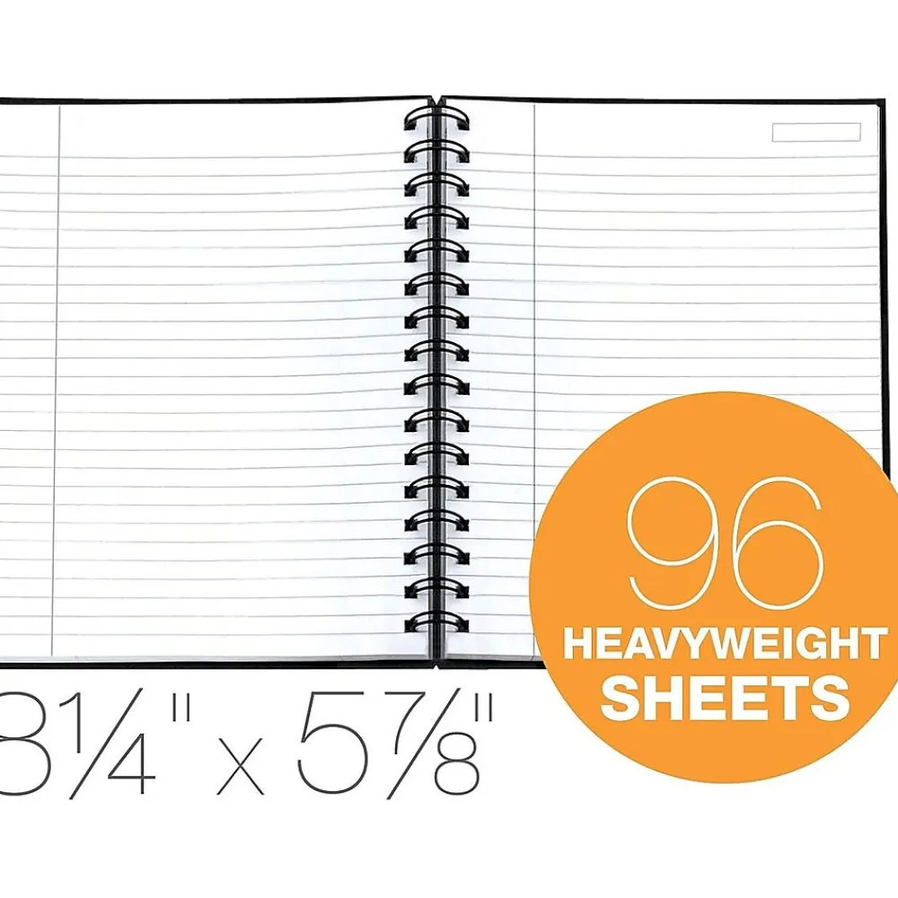Notebooks|TOPS Royale Professional Notebooks, 5.88" x 8.25", College Ruled, 96 Sheets, Black (25330)