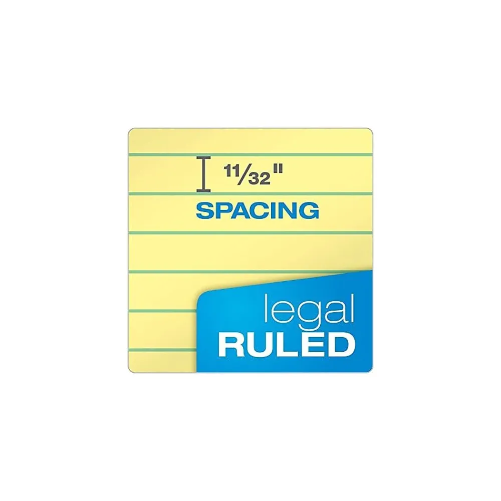 Notepads|TOPS Second Nature Notepads, 8.5" x 11.75", Wide, Canary, 50 Sheets/Pad, 12 Pads/Pack (74890)