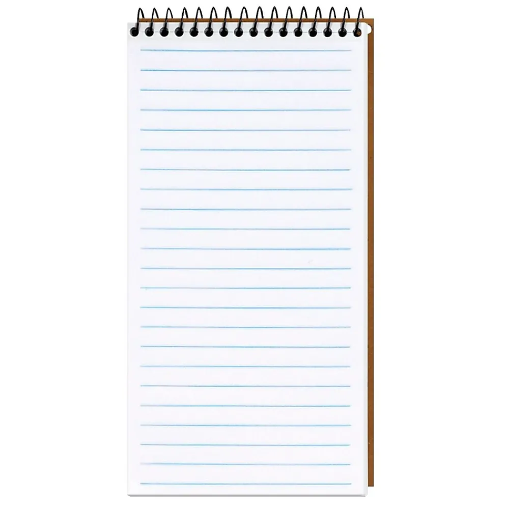 Notepads|TOPS Second Nature Reporter's Notebook, 4" x 8", Gregg Ruled, Assorted Colors, 70 Sheets/Pad (74130)