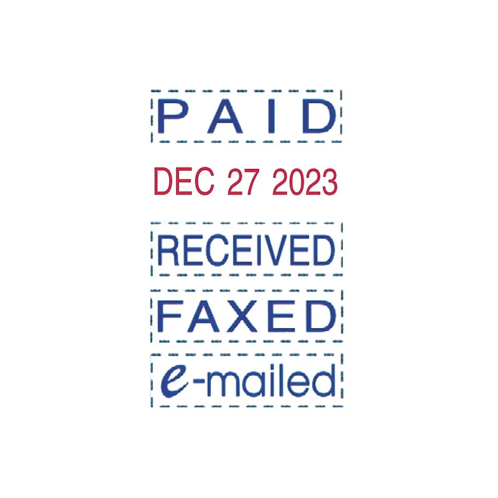 Stamps & Stamp Pads|Trodat printy-dater 4850 Dater, Message/Date, Blue and Red Inks (E4850L)
