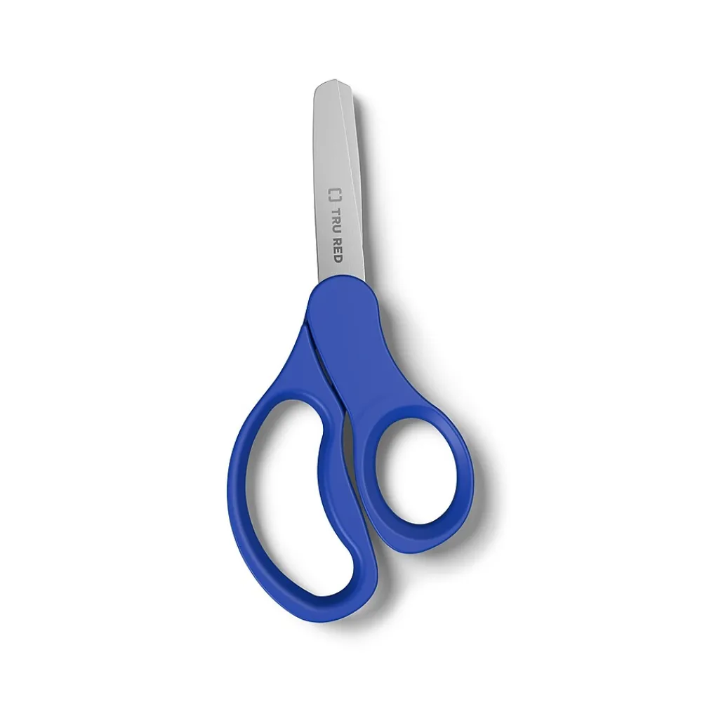 Scissors|TRU RED ™ Junior 5" Kids Blunt Tip Stainless Steel Scissors, Straight Handle, Right & Left Handed, 2/Pack (TR55055)
