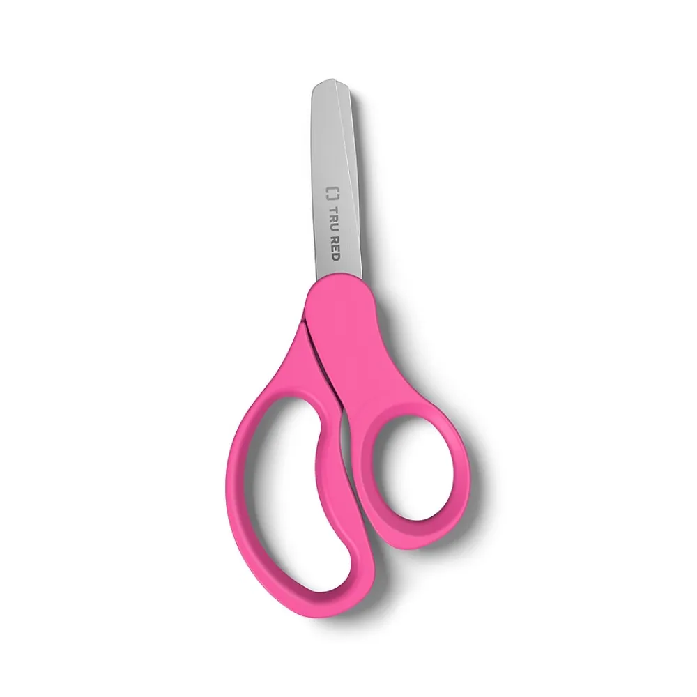 Scissors|TRU RED ™ Junior 5" Kids Blunt Tip Stainless Steel Scissors, Straight Handle, Right & Left Handed, 2/Pack (TR55055)