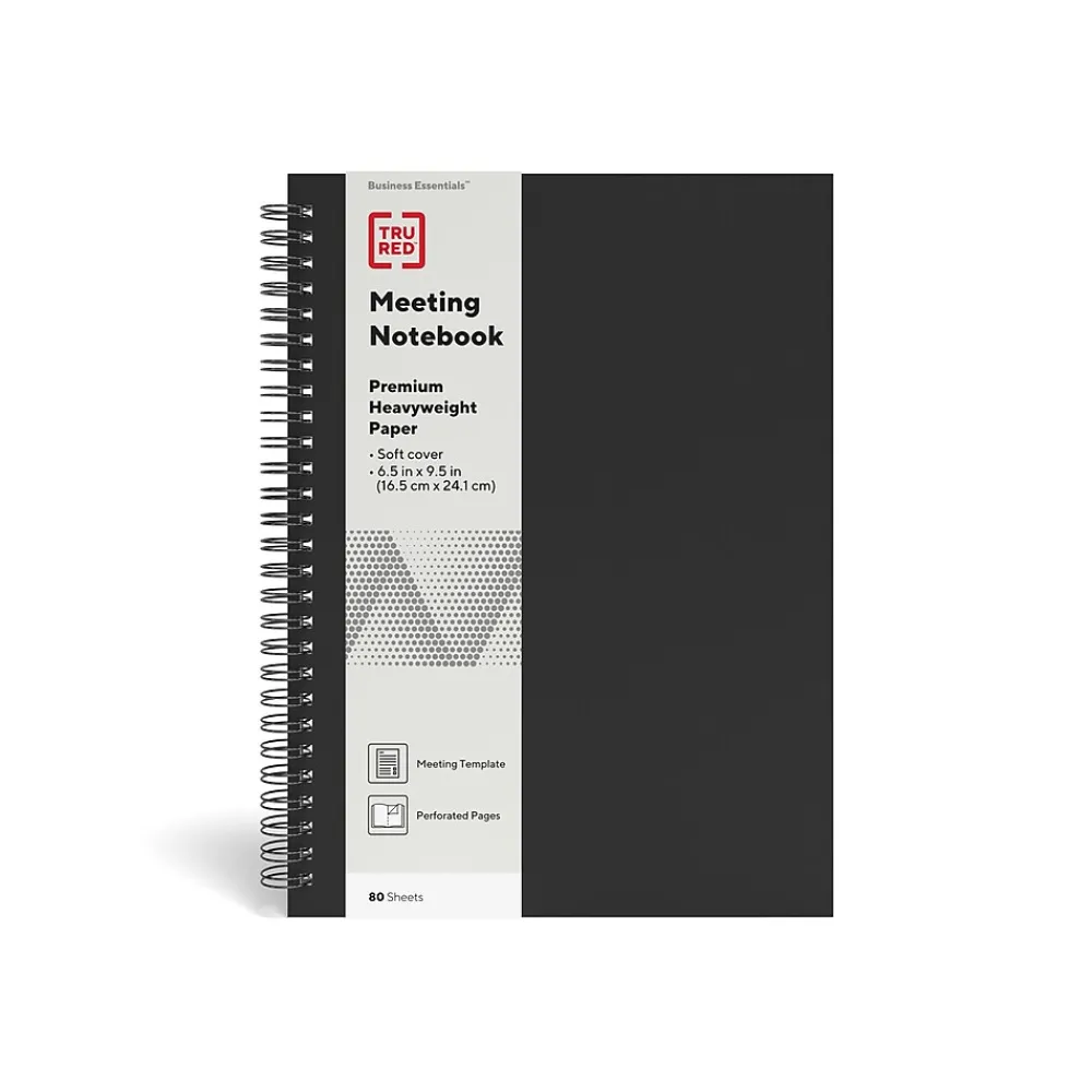 Subject Notebooks|TRU RED ™ Medium Soft Cover Meeting Notebook, Black (TR54988)