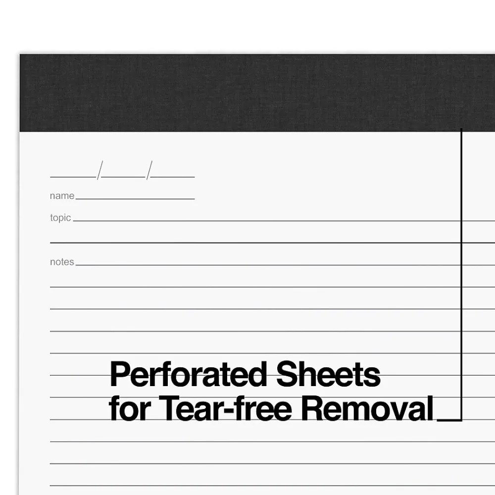 Notepads|TRU RED ™ Notepads, 8.5" x 11.75", Meeting Agenda Format Ruled, White, 50 Sheets/Pad, 6 Pads/Pack (TR57380)