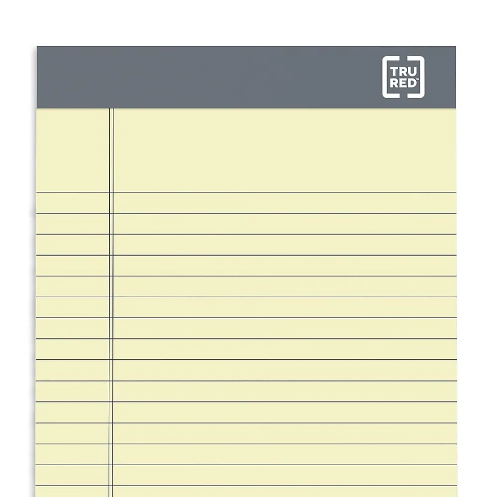 Notepads|TRU RED ™ Notepads, 5" x 8", Narrow Ruled, Canary, 50 Sheets/Pad, 12 Pads/Pack (TR57359)
